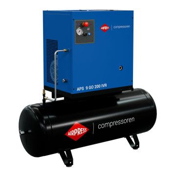 Schroefcompressor APS 9 GO 200 Combi IVR 10 pk/7.5 kW 10 bar 848 l/min 200 l Schroefcompressor APS 9 GO 200 Combi IVR 10 pk/7.5 kW 10 bar 848 l/min 200 l