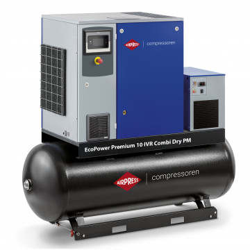 Schroefcompressor 13 bar 10 pk/7.5 kW 850 - 1272 l/min 500 l EcoPower Premium 10 Combi Dry PM IVR