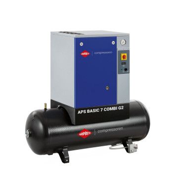 Schroefcompressor APS 7 Basic G2 Combi 10 bar 7.5 pk/5.5 kW 780 l/min 200 l - Verhuur