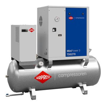 Schroefcompressor MiniPower 3 TDG270 | 3.0 pk / 2.2 kW | 325 L/min | 270 l gegalvaniseerd