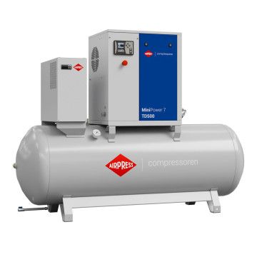 Schroefcompressor MiniPower 7 TD500 | 7.5 pk / 5.5 kW | 650 l/min | 500 l