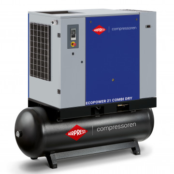 Schroefcompressor 10 bar 20 pk/ 15 kW 2317 l/min 500 l EcoPower 21 Combi Dry