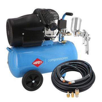 Compressor met accessoires - Airpress HL 425-50 + set verfspuit en luchtslang