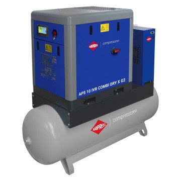 Schroefcompressor APS 10 IVR Combi Dry X P 10 bar 10 pk/7.5 kW 270-950 l/min 500 l - Tweedekans
