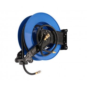 Luchtslanghaspel rubber muurhaspel zelfoprollend 1/4" buitendraad 10 x 13.5 mm 20 m 20 bar