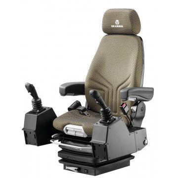 Bouwmachinestoel Actimo M stof geel/zwart met stuurbakken 1294548 Bouwmachinestoel Actimo M stof geel/zwart met stuurbakken 1294548