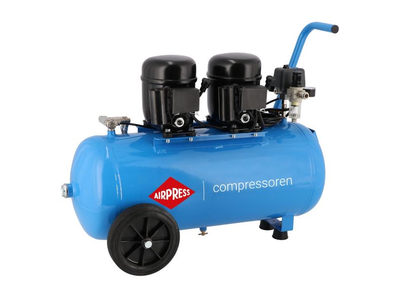 Stille compressor L 100-50 8 bar 1 pk/0.74 kW 80 l/min 50 l