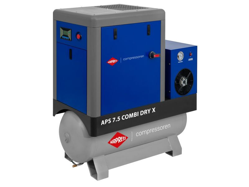 Schroefcompressor APS 7.5 Combi Dry X 10 bar 7.5 pk/5.5 kW 690 l/min 200 l