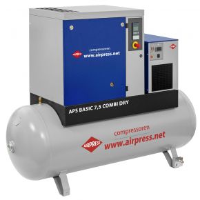 Schroefcompressor APS 7.5 Basic Combi Dry 10 bar 7.5 pk/5.5 kW 690 l/min 500 l