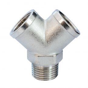 Y-stuk koppeling 1/2" uit- en 2x inwendig