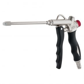 Blaaspistool 2 weg met drukregelknop inclusief insteeknippels en extra nozzle in blister