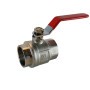 Kogelkraan 1 1/2" binnendraad messing met hendel