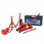 Garagekrik en assteunen set 2 ton 180 - 300 mm hefhoogte