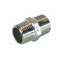 Dubbele nippel 1/2" buitendraad RVS