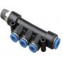 Insteekkoppeling manifold 4 x 8 mm en 3/8" buitendraad