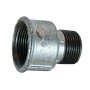 Soknippel 1" buitendraad x 1 1/4" binnendraad verzinkt