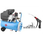 Compressor HL 260-24 + blaaspistool set met 7 nozzles Plug & Play