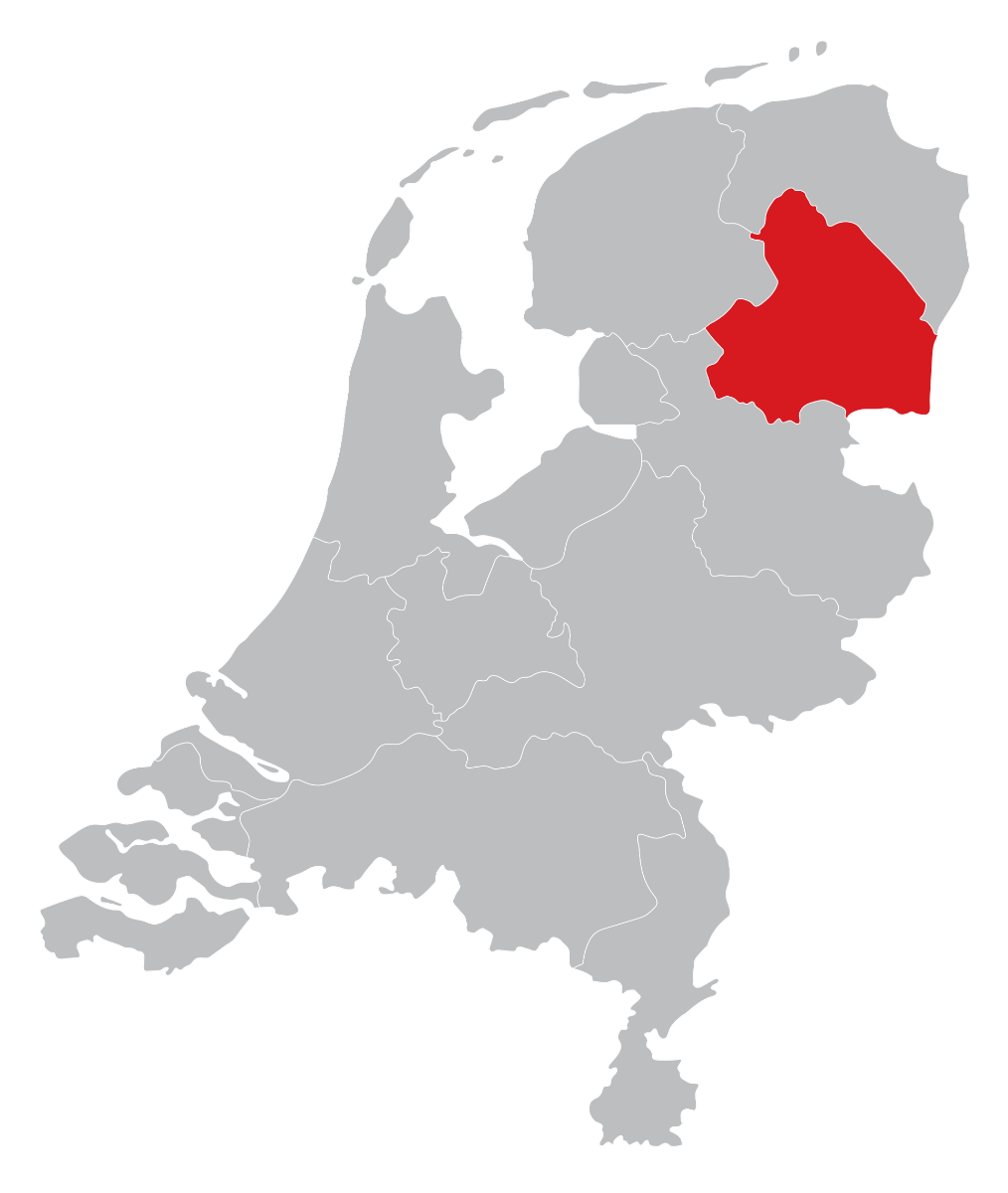 Dealers kaart in de provincie Drenthe, Assen, Hoogeveen, Emmen of Meppel