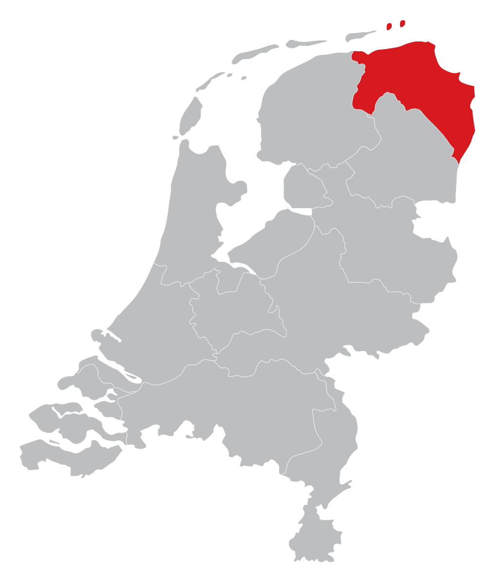 Dealers kaart in de provincie Groningen, Groningen, Veendam, Winschoten, Delfzijl of Hoogezand