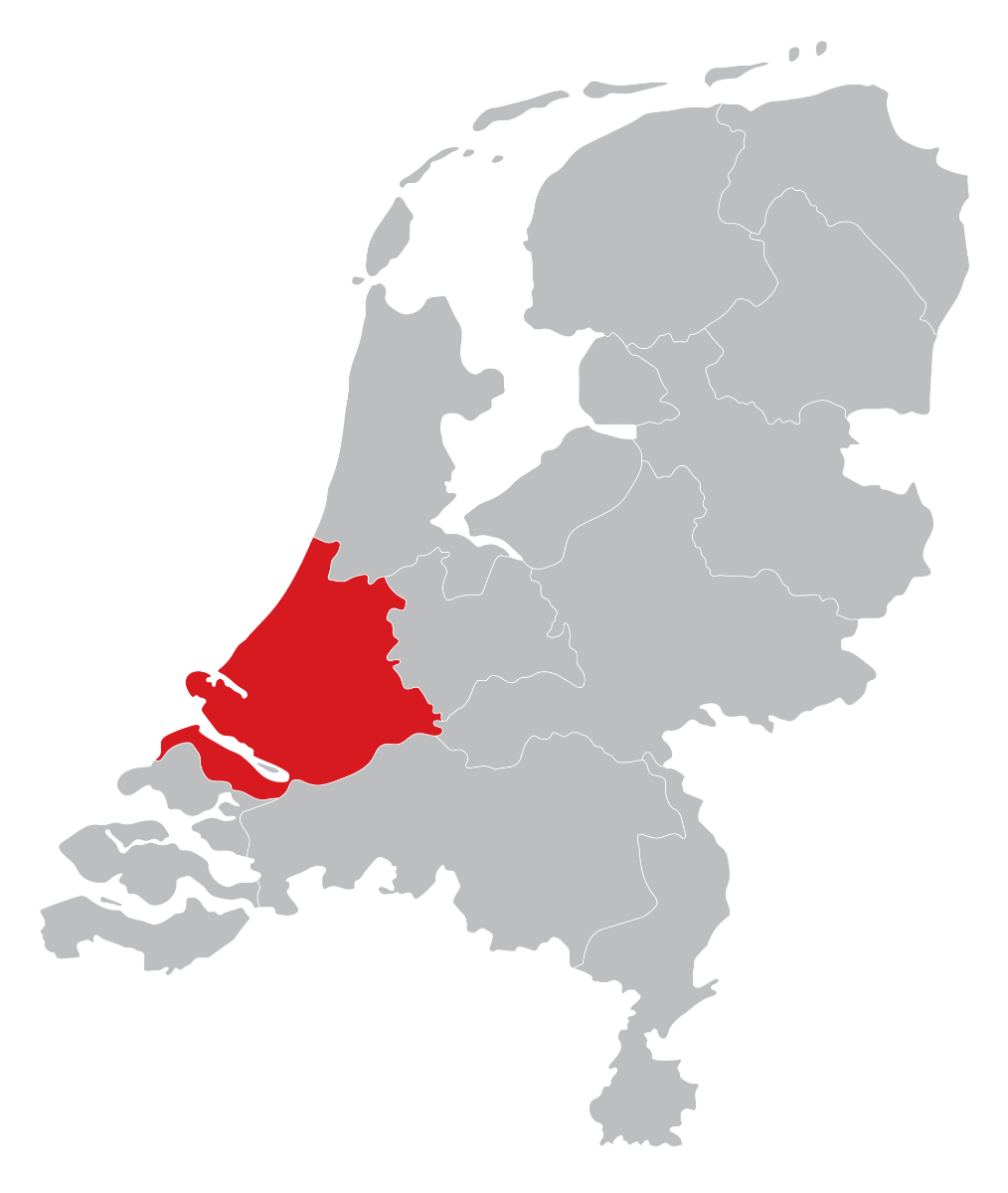 Dealers kaart in de provincie Zuid-Holland, Rotterdam, Den Haag, Zoetermeer, Leiden, Dordrecht, Westland of Delft