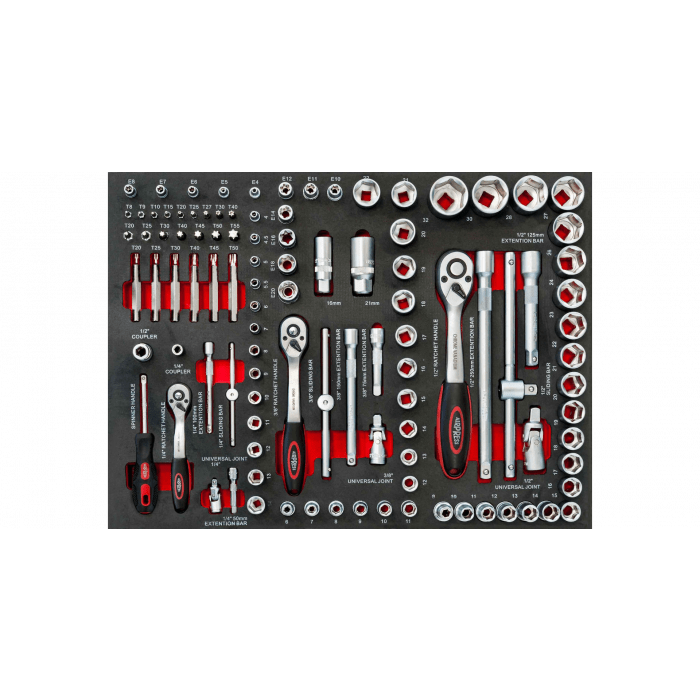 Set doppen en bits (105 stuks) professionele gereedschapswagen 447 delig